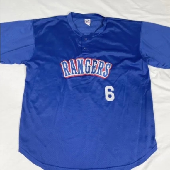 VTG Texas Rangers MVP Brand Blue Baseball Jersey Made In USA..See Measurements. - Picture 2 of 9